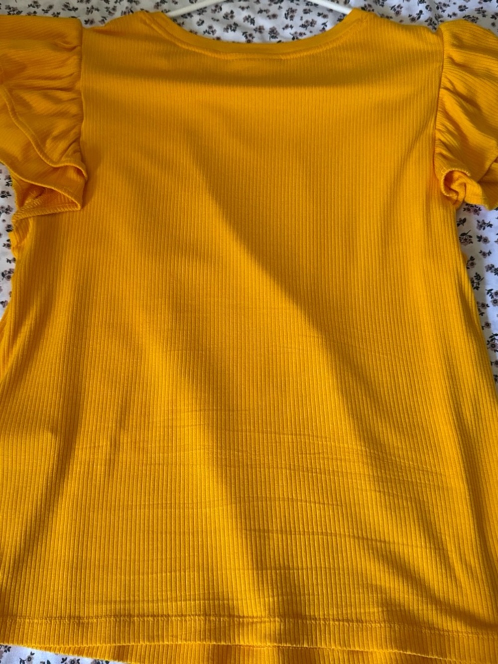 Women’s Yellow Ruffle Sleeve Top
